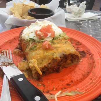 Las Cambritas - Large burrito with Christmas sauce. - Mexican Near Me - Cambria, California Las Cambritas - Large burrito with Christmas sauce. - Mexican Near Me - Cambria, California