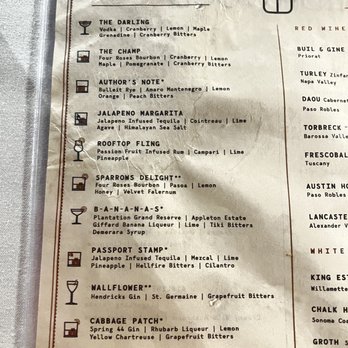 The Darling Hotel - Drink menu! Def give the Sparrows delight and authors note a try! Most popular - Hotels Near Me - Visalia, California The Darling Hotel - Drink menu! Def give the Sparrows delight and authors note a try! Most popular - Hotels Near Me - Visalia, California