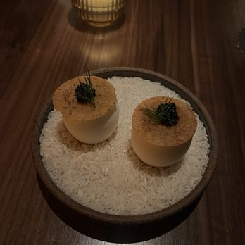 Friday Saturday Sunday - Mushroom soup in a hollowed out egg shell with a potato chip on top with caviar...it just sounds dumb when i describe but its really good - New American Near Me - Philadelphia, Pennsylvania Friday Saturday Sunday - Mushroom soup in a hollowed out egg shell with a potato chip on top with caviar...it just sounds dumb when i describe but its really good - New American Near Me - Philadelphia, Pennsylvania