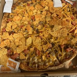 Casey's - This is the taco pizza we got after waiting 20 minutes longer than it was supposed to be done.