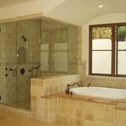 Brauner's Granite Sealing - Bathrooms including glass doors are protected and easily maintained after being sealed.