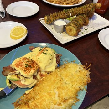 JP’s Bistro - California Benedict. Spiral fried zucchini, and fish n chips - American Near Me - Martinez, California JP’s Bistro - California Benedict. Spiral fried zucchini, and fish n chips - American Near Me - Martinez, California
