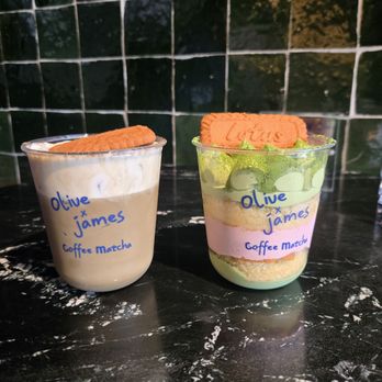 Olive & James - Tiramisu Hojicha Latte x Matcha Strawberry Cake - Coffee & Tea Near Me - Los Angeles, California Olive & James - Tiramisu Hojicha Latte x Matcha Strawberry Cake - Coffee & Tea Near Me - Los Angeles, California