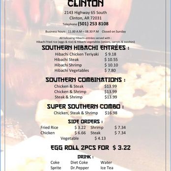 Southern Hibachi Express - Menu - Teppanyaki Near Me - Clinton, Arkansas Southern Hibachi Express - Menu - Teppanyaki Near Me - Clinton, Arkansas