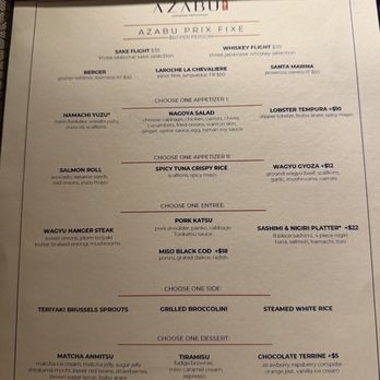 Azabu - Prix Fixe Menu - $60.00 per person. A great deal. - Sushi Bars Near Me - Miami Beach, Florida