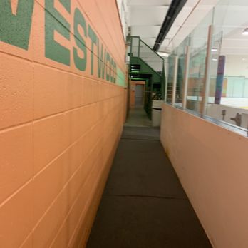 Westwood Arena - Corridor separating seating @ Westwood Arena, Edmonton, AB - Skating Rinks Near Me - Edmonton, Alberta