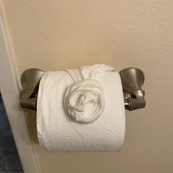 Clean Up Service - And they made a cute rosette out of toilet paper...a very classy touch - Office Cleaning Near Me - Long Beach, California Clean Up Service - And they made a cute rosette out of toilet paper...a very classy touch - Office Cleaning Near Me - Long Beach, California