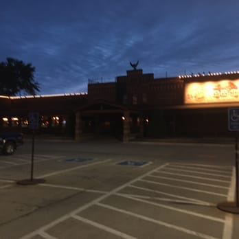 Hickory Park Restaurant Co. - Outside at nightfall. PLENTY of parking for this massive place (restaurant and parking lot are much bigger than just what's shown here) - American Near Me - Ames, Iowa