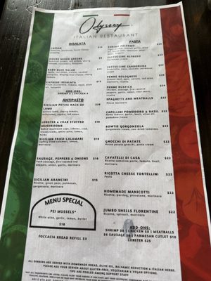 Menu photo 3 Odyssey Italian Restaurant Denver, CO Menu photo 3 Odyssey Italian Restaurant Denver, CO