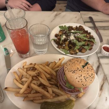 Old John's Diner - Veggie Burger + Crispy Brussel Sprouts - Diners Near Me - New York, New York Old John's Diner - Veggie Burger + Crispy Brussel Sprouts - Diners Near Me - New York, New York