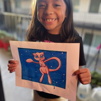 Drawn2Art - Encino - Zoe with one of her art pieces - Art Schools Near Me - Encino, California Drawn2Art - Encino - Zoe with one of her art pieces - Art Schools Near Me - Encino, California