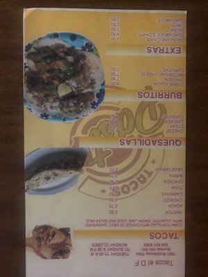 Menu photo 1 Tacos EL DF Bunker Hill, WV