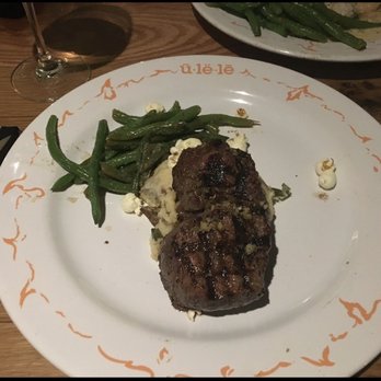 Ulele - Porterhouse with White Cheddar Popcorn Mashed Potatoes and green beans. - New American Near Me - Tampa, Florida