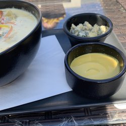 Fairways Hotel - Seafood chowder, blue cheese and French mustard