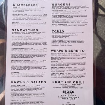 The Green Owl Cafe - Menu - Vegetarian Near Me - Madison, Wisconsin