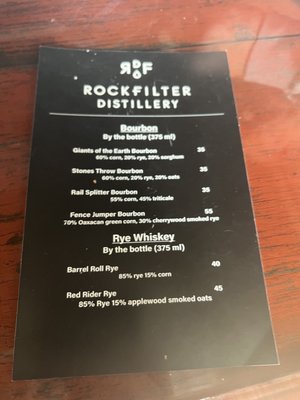Menu photo 4 RockFilter Distillery Spring Grove, MN
