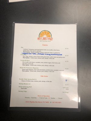 Menu photo 4 Not Just Pho Hurst, TX