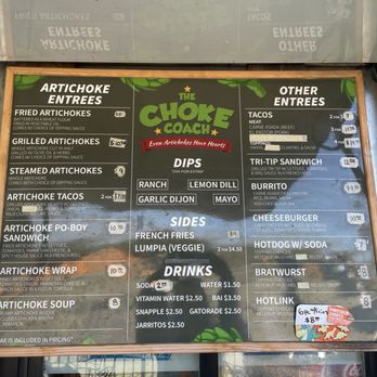 The Choke Coach - Menu - Food Trucks Near Me - Salinas, California