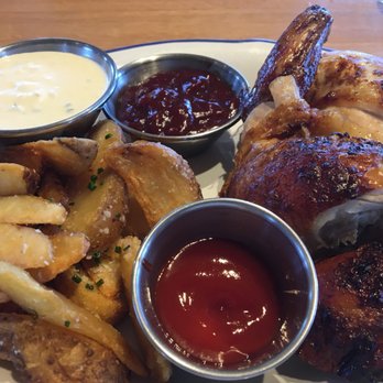 Doughbird - Rotisserie chicken with potato wedges, horseradish and bbq chipotle sauces - Pizza Near Me - Phoenix, Arizona Doughbird - Rotisserie chicken with potato wedges, horseradish and bbq chipotle sauces - Pizza Near Me - Phoenix, Arizona
