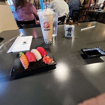 Koi Ramen - Sushi Sampler and milk tea - Ramen Near Me - Green Bay, Wisconsin