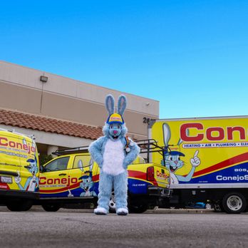 Conejo Services - Our mascot, Gauge, in front of our office building in Newbury Park (Thousand Oaks) - Heating & Air Conditioning/HVAC Near Me - Newbury Park, California Conejo Services - Our mascot, Gauge, in front of our office building in Newbury Park (Thousand Oaks) - Heating & Air Conditioning/HVAC Near Me - Newbury Park, California