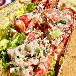 Brax Landing Restaurant - Mammoth Lobster Roll... can you finish it all?