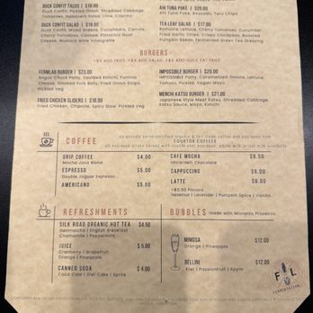 Fermentation Lab - Menu - Cocktail Bars Near Me - San Francisco, California