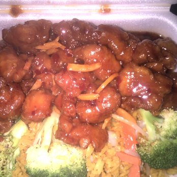 China 1 - Orange chicken combination with vegetable fried rice. Egg roll not pictured.  Vegetable Fried Rice Chicken W. Orange Flavored - Chinese Near Me - Dumfries, Virginia