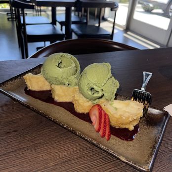 Fish On Fire - Deep Fried Cheesecake w/ green tea ice cream - Sushi Bars Near Me - Suisun City, California