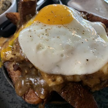 Bosscat Kitchen & Libations - PORK BELLY POUTINE WITH EGG - Bars Near Me - Orange, California