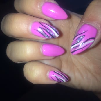 Mystique Tanning Salon - Pink gel polish stiletto nails by. Cali - Tanning Near Me - Bakersfield, California