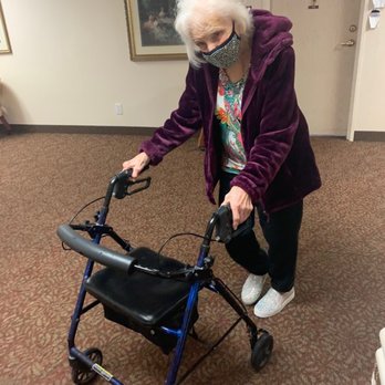 Asher Point Independent Living of Arlington - My grandma in the hallway. Masks were required at the time but they are not required anymore! - Retirement Homes Near Me - Arlington, Texas Asher Point Independent Living of Arlington - My grandma in the hallway. Masks were required at the time but they are not required anymore! - Retirement Homes Near Me - Arlington, Texas