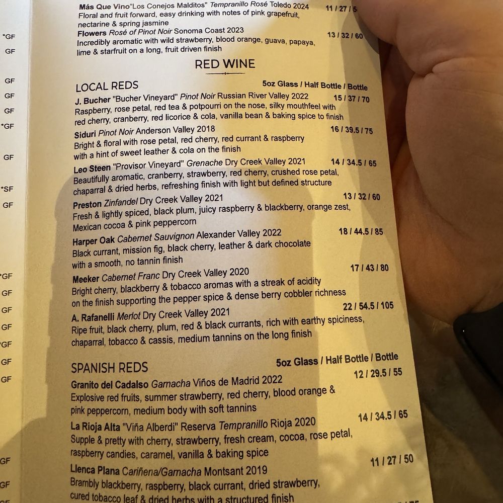 Bravas Bar de Tapas - Wine list - Spanish Near Me - Healdsburg, California