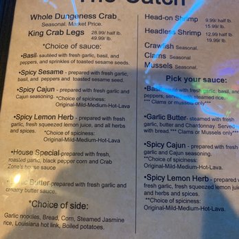 The Crab Zone - Menu sample - Seafood Near Me - Stockton, California The Crab Zone - Menu sample - Seafood Near Me - Stockton, California