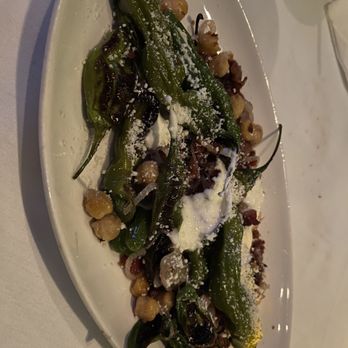 AnQi Bistro - Shishito Peppers, Applewood Bacon, Crème Fraîche - Asian Fusion Near Me - Costa Mesa, California AnQi Bistro - Shishito Peppers, Applewood Bacon, Crème Fraîche - Asian Fusion Near Me - Costa Mesa, California