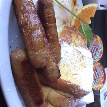 Foxy's Restaurant - French Toast Breakfast with Apple Sausage - Diners Near Me - Glendale, California Foxy's Restaurant - French Toast Breakfast with Apple Sausage - Diners Near Me - Glendale, California