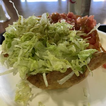 King Torta - Taco salad, plenty of chicken or beef and rice below the pile of lettuce and tomatoes. The bowl was freshly fried and crisp - Mexican Near Me - North Plains, Oregon