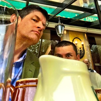 Les Deux Magots - The author and his husband having a rendezvous (that's French for rendezvous) at Les Deux Magots. Café crème forever! - French Near Me - Paris, 75 Les Deux Magots - The author and his husband having a rendezvous (that's French for rendezvous) at Les Deux Magots. Café crème forever! - French Near Me - Paris, 75