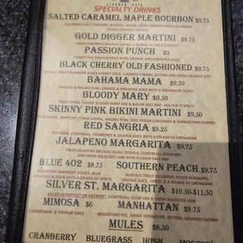 Broadway Barrel House - Cocktail menu - Barbeque Near Me - Lebanon, Ohio