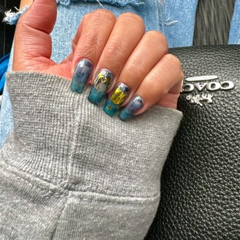 Nailholic Spa - The other hand of my marble nails on my natural nails with builder gel :) thanks Kobie! - Nail Salons Near Me - Sierra Madre, California