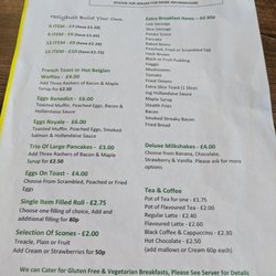 Hollybush Inn - Breakfast Menu