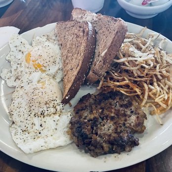 Rising Sun Cafe - Two egg breakfast over easy with hashbrowns. The sausage was phenomenal. - Cafes Near Me - Denton, Texas Rising Sun Cafe - Two egg breakfast over easy with hashbrowns. The sausage was phenomenal. - Cafes Near Me - Denton, Texas