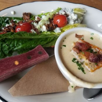 101 Craft Kitchen - Wedge salad with beer cheese soup. Very good! - New American Near Me - Westerville, Ohio