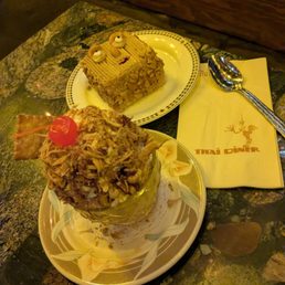Coconut sundae and Monster Coffee Chiffon Cake. Get them both!