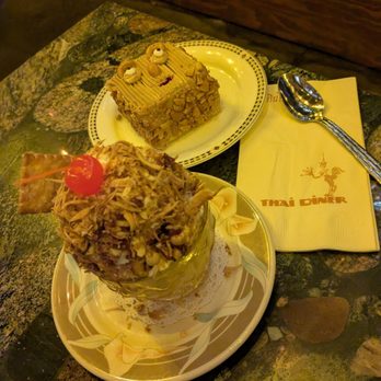 Thai Diner - Coconut sundae and Monster Coffee Chiffon Cake. Get them both! - Thai Near Me - New York, New York