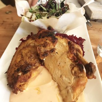 Restaurant Chez Vrony - Chicken salad - more chicken than salad, with a delicious sauce. - Swiss Food Near Me - Zermatt, VS