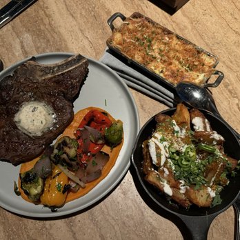 Saizon - Ribeye with 3x cooked potatoes and truffle Mac - New American Near Me - Fresno, California Saizon - Ribeye with 3x cooked potatoes and truffle Mac - New American Near Me - Fresno, California