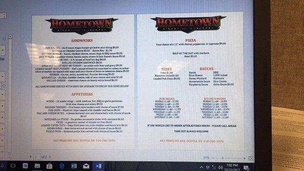 Menu photo 3 Hometown Pub & Grub Scotia, NY Menu photo 3 Hometown Pub & Grub Scotia, NY