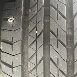 Screw in the tire tread that they were able to repair.