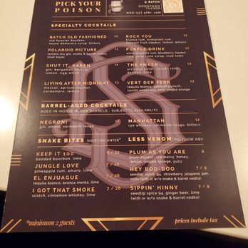 Snake & Barrel - Batch - Cocktail Bars Near Me - Tucson, Arizona